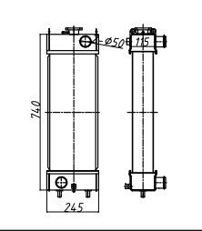 Radiador de escavadeira Komatsu PC60-8 | Unidade de substituição direta resistente ao calor