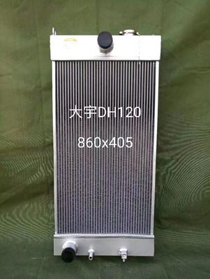Conjunto de radiador de escavadeira Doosan DH120 | Peça de resfriamento de reposição | Núcleo de alumínio espessado de 4 fileiras