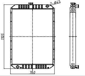Radiador de alumínio de Parts Water Tank da máquina escavadora para KOMATSU PC210-5